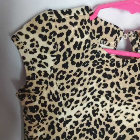 ⭐ Gymboree Girls Leopard Mini Dress Animal Print Cap Sleeve Cotton sz 5 - Picture 3 of 7